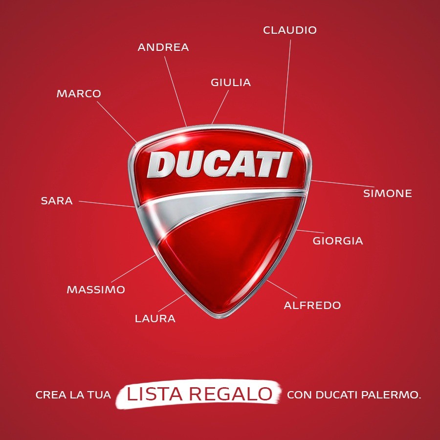 Crea la tua &quot;lista regalo&quot; con Ducati Palermo.